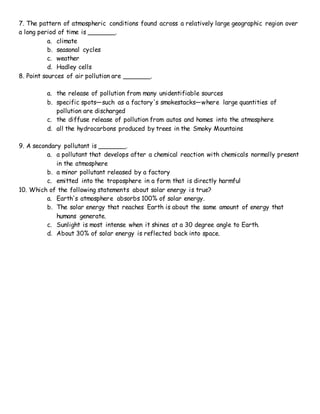 Enviromental problems and diseases | DOCX