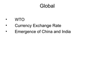 Global WTO Currency Exchange Rate Emergence of China and India 