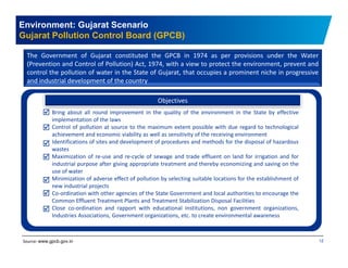 Gpcb Gate Vibrant Gujarat Summit Profile for investment sector in Environment | PDF