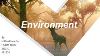 Environment
By
N Gowtham Sai
PGDM 18-20
SEC C
181331
 
