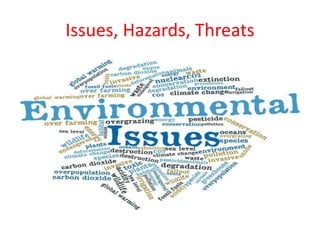 Issues, Hazards, Threats
 