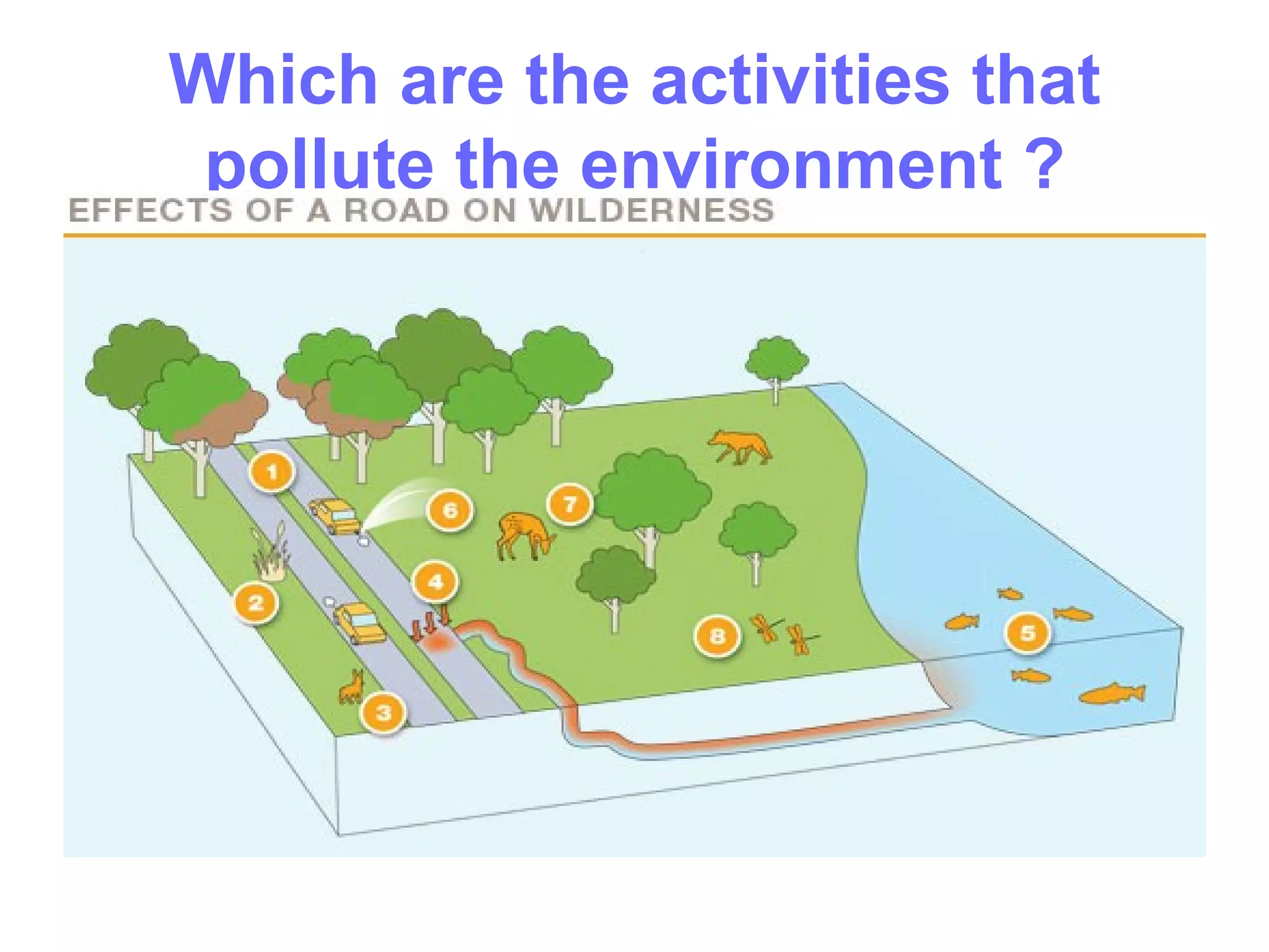 Which are the activities that pollute the environment ? 