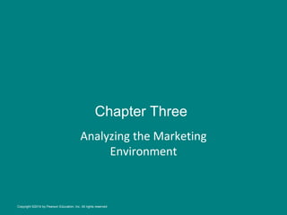 Chapter Three
Analyzing the Marketing
Environment
Copyright ©2014 by Pearson Education, Inc. All rights reserved
 