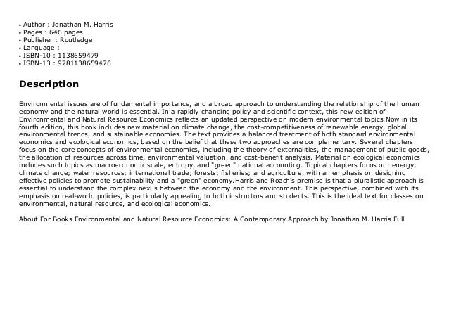 About For Books Environmental And Natural Resource Economics - 