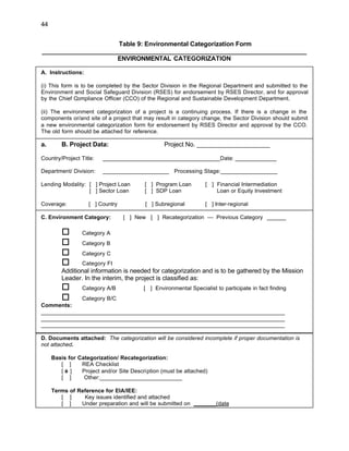 Work Environmental Form.pdf Environmental assessment-guidelines | PDF