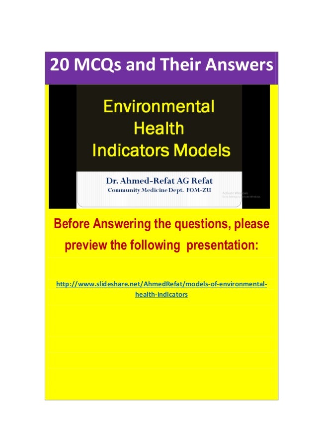 Environmental healthindicatorsmodelsmc qs