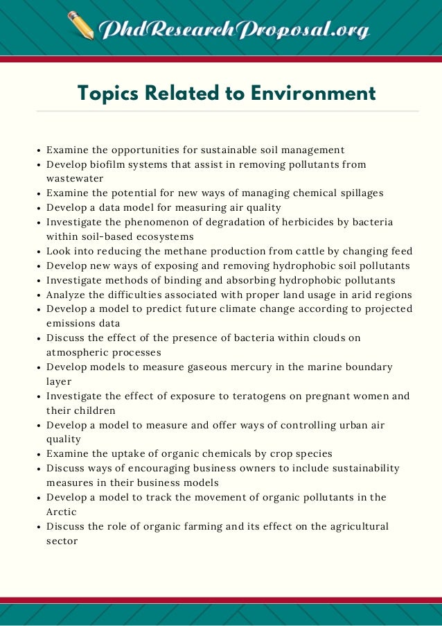 environmental management research topics