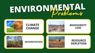 CLIMATE
CHANGE
DEFORESTATION
BIODIVERSITY
LOSS
RESOURCE
DEPLETION
 