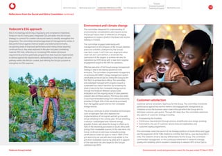 Reflections from the Social and Ethics Committee continued
Environment and climate change
The committee deepened its understanding of
environmental considerations and impacts across
the Group’s value chain. It reflected on emerging
regulations in respect of which the Board will receive
training in FY2025.
The committee engaged extensively with
management on the progress of the Group’s detailed
plans and activities underpinning the Group’s
near-term scope 1 and 2 net zero target and value
chain net zero commitment. It endorsed the
submission of the targets to achieve net zero for
operations by 2035 along with a near-term supplier
engagement target to the SBTi for validation.
Effective execution of the Group’s energy management
strategy is vital to decreasing operational GHG
emissions. The committee congratulated management
on achieving ISO 50001 energy management system
certification across all OpCos, noting the Group as the
first TelCo to achieve this in Africa. The committee
acknowledged management’s progress towards a
sustainable low-carbon transition by increasing the
share of electricity from renewable energy sources
through the Vodacom Midrand campus solar
installation and the ongoing rollout of solar-powered
network sites and base stations. The Group also seeks
to purchase renewable energy from national electricity
providers. In Egypt, 65% of the electricity purchased
from the Egyptian government is from renewable
energy sources.
The Group continues to pilot innovative technologies
such as hydrogen fuel cells, explores the
implementation of microgrids and will go live with
virtual wheeling in the coming year. Virtual wheeling,
a solution codeveloped with national energy
provider, Eskom, will allow the Group to offset up to
30% of the electricity purchased in South Africa with
energy from renewable sources. In the near term, the
Group continues to purchase renewable energy
certificates to meet our goal to match 100% of the
grid electricity we use with electricity added to the
grid from renewable sources by 2025 and in support
of the near-term net zero target for the Group’s
operations by 2035.
Vodacom’s ESG approach
ESG is increasingly becoming a regulatory and compliance imperative.
Vodacom has for many years integrated ESG principles into the Group’s
strategy to connect for a better future and seeks to steadily strengthen the
integration. The committee remained appraised of management’s strides in
ESG performance against internal targets and external benchmarks,
recognising areas of improved performance and noting those requiring
continued focus. Key areas explored in the year included considering
material ESG risks, reflecting on increasing ESG-related disclosure
requirements and the systematic programmes that must be implemented
to deliver against the requirements, deliberating on the Group’s net zero
pathway within the African context, and refining the Group’s purpose to
strengthen its ESG response.
Customer satisfaction
Customer service remained a key focus for the Group. The committee monitored
performance against key service metrics and engaged with management on
initiatives across the business value chains through which the Group aims to
eliminate customer pain points. Through this deep dive, the committee examined
key aspects of customer strategy including:
y Empowering the frontline;
y Continuous improvement through process simplification and design thinking;
y Automation, the use of customer service bots and digitisation; and
y customer loyalty programmes.
The committee noted the launch of the OneApp platform in South Africa and Egypt
and the expansion of the TOBi chatbot to a further two OpCos, now reaching five in
total. The network remains the key differentiator for the Group. The committee
commended management on the continued investment in network coverage,
quality and reliability, which resulted in leadership in network NPS in four OpCos.
Environmental, social and governance report for the year ended 31 March 2024
Vodacom Group Limited
About this report Materiality approach Leadership reflections on ESG Our ESG approach and impact
Purpose
Maintaining trust
Empowering people
Protectingtheplanet 10
 