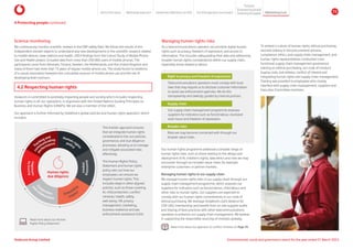 4 Protecting people continued
This holistic approach ensures
that we integrate human rights
considerations into our policies,
governance, and due diligence
processes, allowing us to manage
and mitigate associated risks
effectively.
The Human Rights Policy
Statement and human rights
policy sets out how our
employees can ensure we
respect human rights. This
includes steps in other aligned
policies, such as those covering
AI, child protection, conflict
minerals, health, safety,
well-being, HR, privacy
management, marketing,
business resilience and law
enforcement assistance (LEA).
4.2 Respecting human rights
Science monitoring
We continuously monitor scientific reviews in the EMF safety field. We follow the results of the
independent domain experts to understand any new developments in the scientific research related
to mobile devices, base stations and health. 2024 findings from the Cohort Study of Mobile Phone
Use and Health project, included data from more than 250 000 users of mobile phones. The
participants came from Denmark, Finland, Sweden, the Netherlands, and the United Kingdom and
many of them had more than 15 years of regular mobile phone use. The study found no evidence
of a causal association between the cumulative amount of mobile phone use and the risk of
developing brain tumours.
Vodacom is committed to positively impacting people and society which includes respecting
human rights in all our operations, in alignment with the United Nations Guiding Principles on
Business and Human Rights (UNGPs). We are also a member of the UNGC.
Our approach is further informed by Vodafone’s global policies and human rights approach, which
includes:
Managing human rights risks
As a telecommunications operator, we prioritise digital human
rights such as privacy, freedom of expression, and access to
information. This includes safeguarding their data and addressing
broader human rights considerations within our supply chain,
especially those related to labour.
Right to privacy and freedom of expression
Telecommunications operators must comply with local
laws that may require us to disclose customer information
to assist law enforcement agencies. We do this
transparently and lawfully, guided by internal policies.
Supply chain
Our supply chain management programme assesses
suppliers for indicators such as forced labour, excessive
work hours and freedom of expression.
Broader risks
Risks we may become connected with through our
broader value chain.
Our human rights programme addresses a broader range of
human rights risks, such as those relating to the design and
deployment of AI, children’s rights, data ethics and risks we may
encounter through our broader value chain, for example
enterprise customers or partner markets.
Managing human rights in our supply chain
We manage human rights risks in our supply chain through our
supply chain management programme, which assesses our
suppliers for indicators such as forced labour, child labour and
other risks to human rights. Our suppliers are expected to
comply with our human rights commitments in our code of
ethical purchasing. We leverage Vodafone’s Joint Alliance for
CSR (JAC) membership and benefit from on-site supplier audits
and sharing of best practices with other telecommunications
operators to enhance our supply chain management. We believe
in supporting the responsible sourcing of minerals globally.
Read more about our approach to conflict minerals on Page 76
To embed a culture of human rights, ethical purchasing
and anti-bribery in the procurement process,
compliance, ethics, and supply chain management, and
human rights representatives conducted cross-
functional supply chain management governance
training on ethical purchasing, our code of conduct,
buying code, anti-bribery, conflict of interest and
integrating human rights into supply chain management.
Training was provided to employees who closely
interface with supply chain management, suppliers and
Executive Committee members.
Read more about our Human
Rights Policy Statement
Human rights
due diligence
Vodacom Group Limited Environmental, social and governance report for the year ended 31 March 2024
About this report Materiality approach Leadership reflections on ESG Our ESG approach and impact
Purpose
Maintaining trust
Empowering people
Protectingtheplanet 72
 