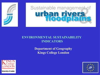 ENVIRONMENTAL SUSTAINABILITY  INDICATORS Department of Geography Kings College London 