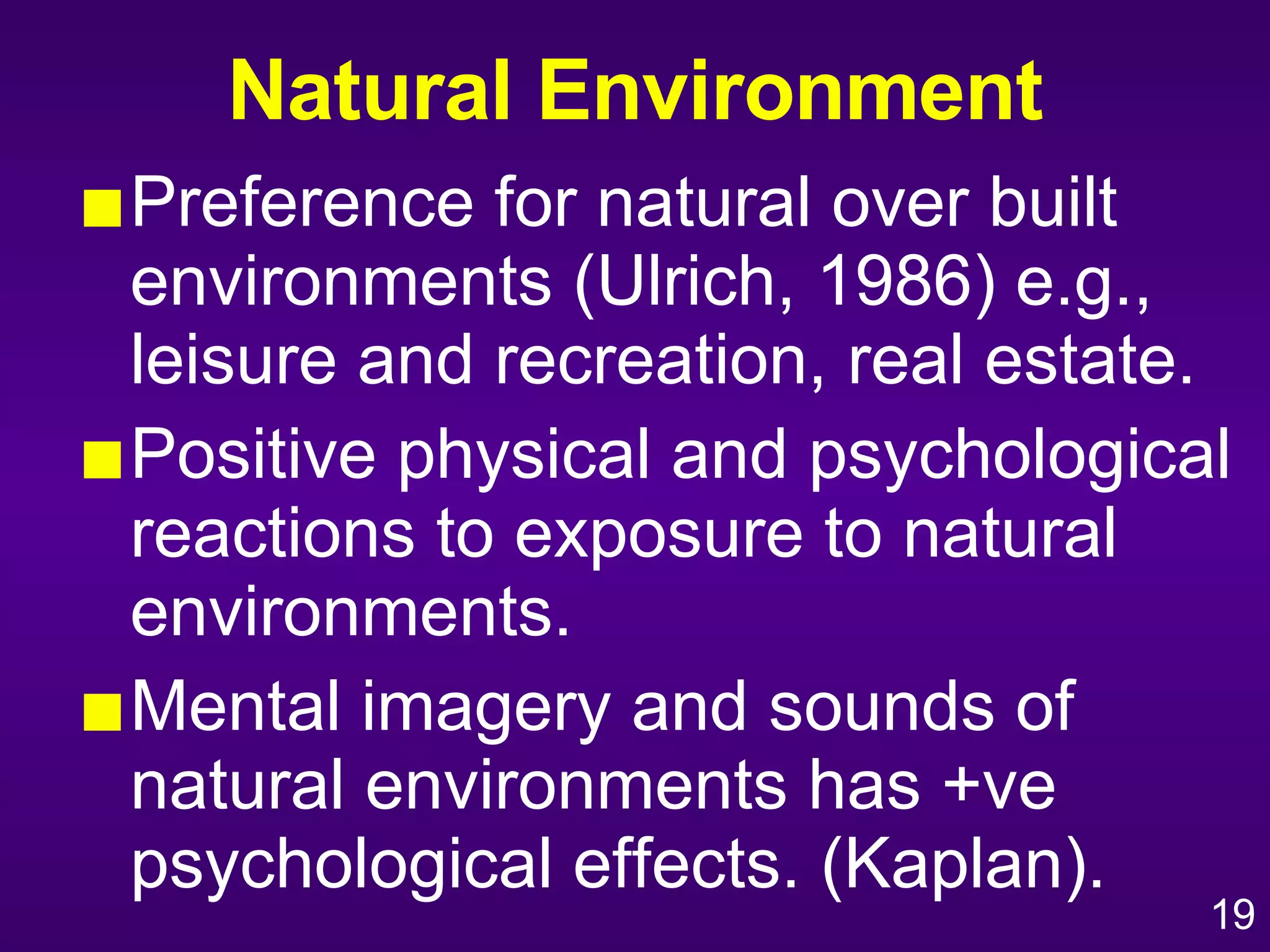 Environmental Psychology | ODP