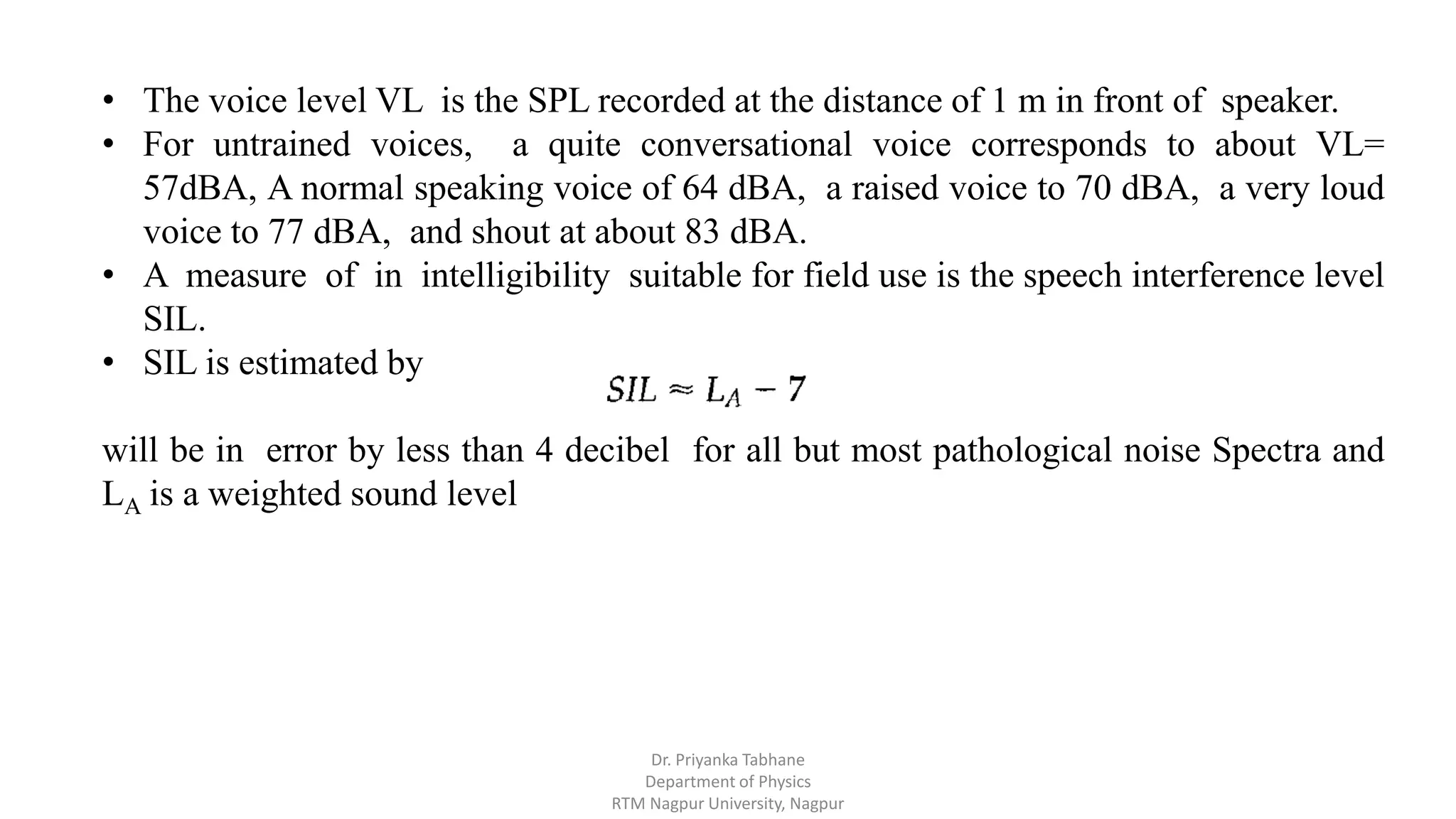 Environmental Acoustics- Speech interference level, acoustics ...