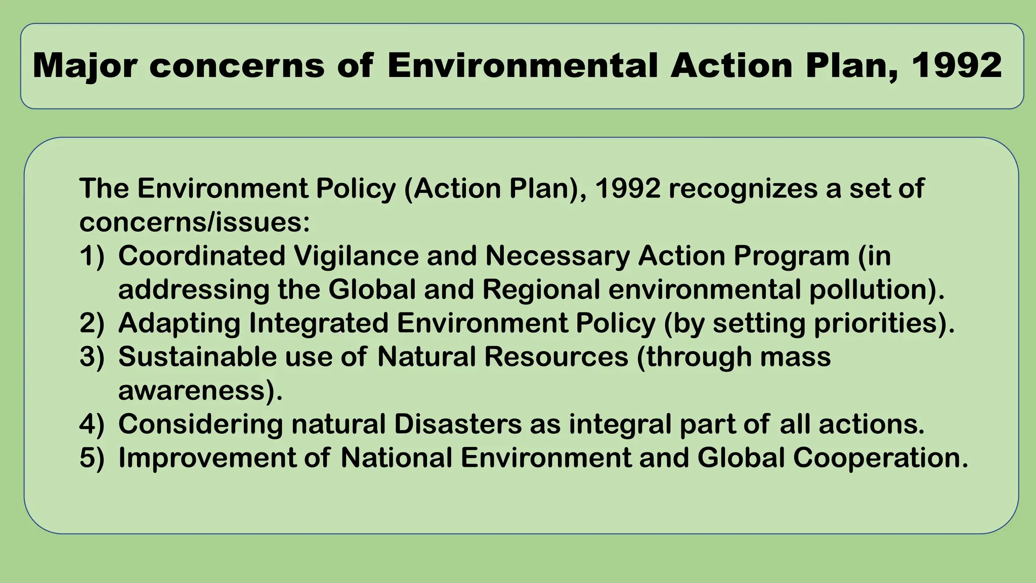 Environmental Action Plan 1992, Bangladesh | PPTX