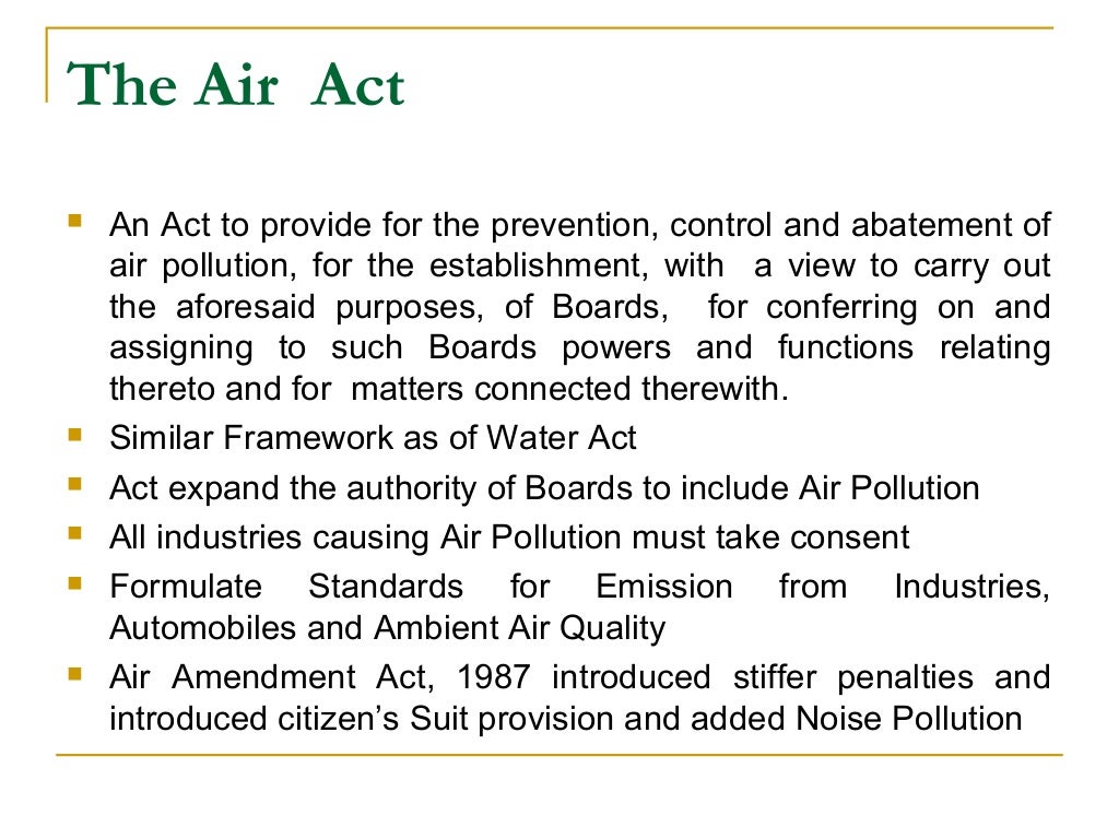 Environmental acts