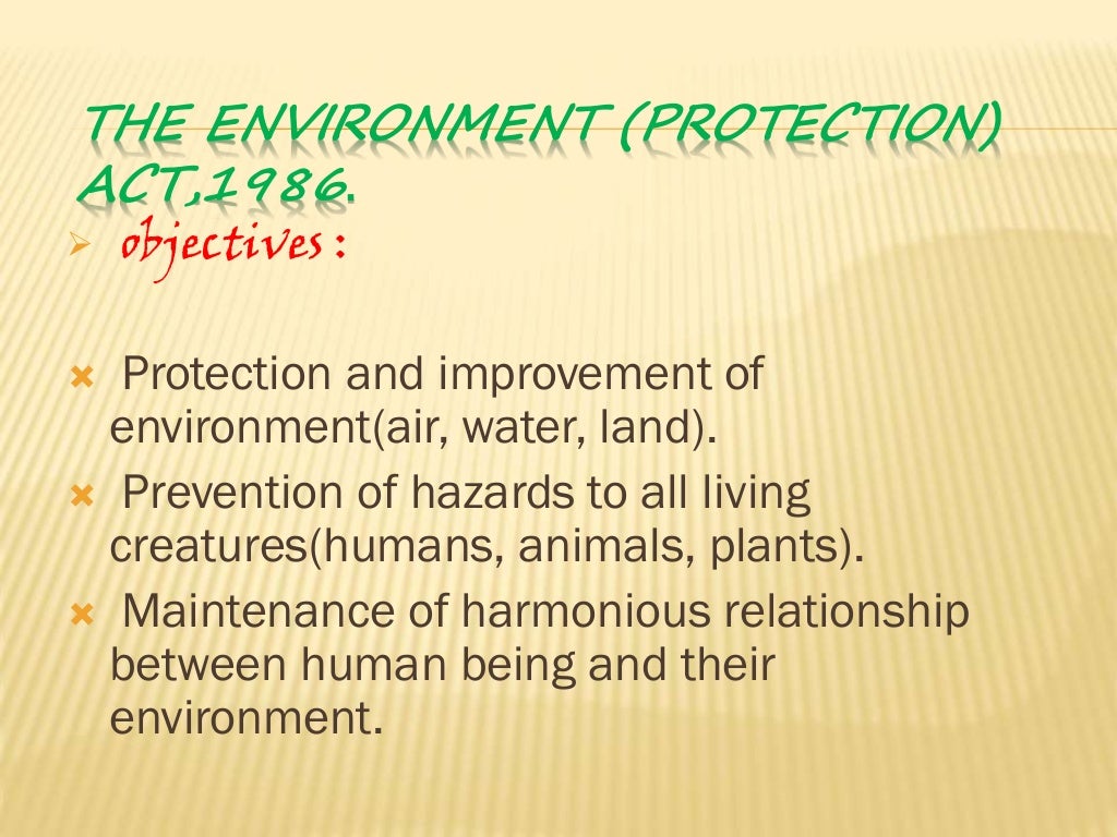 Environmental acts and regulations
