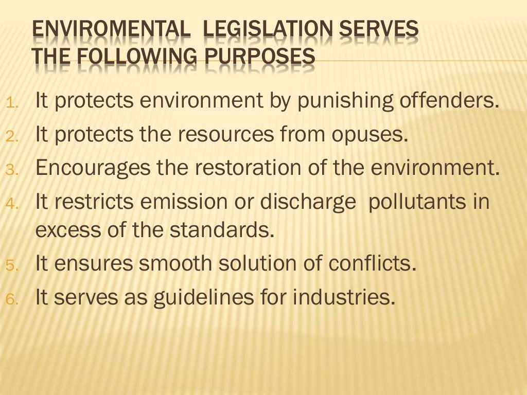 Environmental acts and regulations