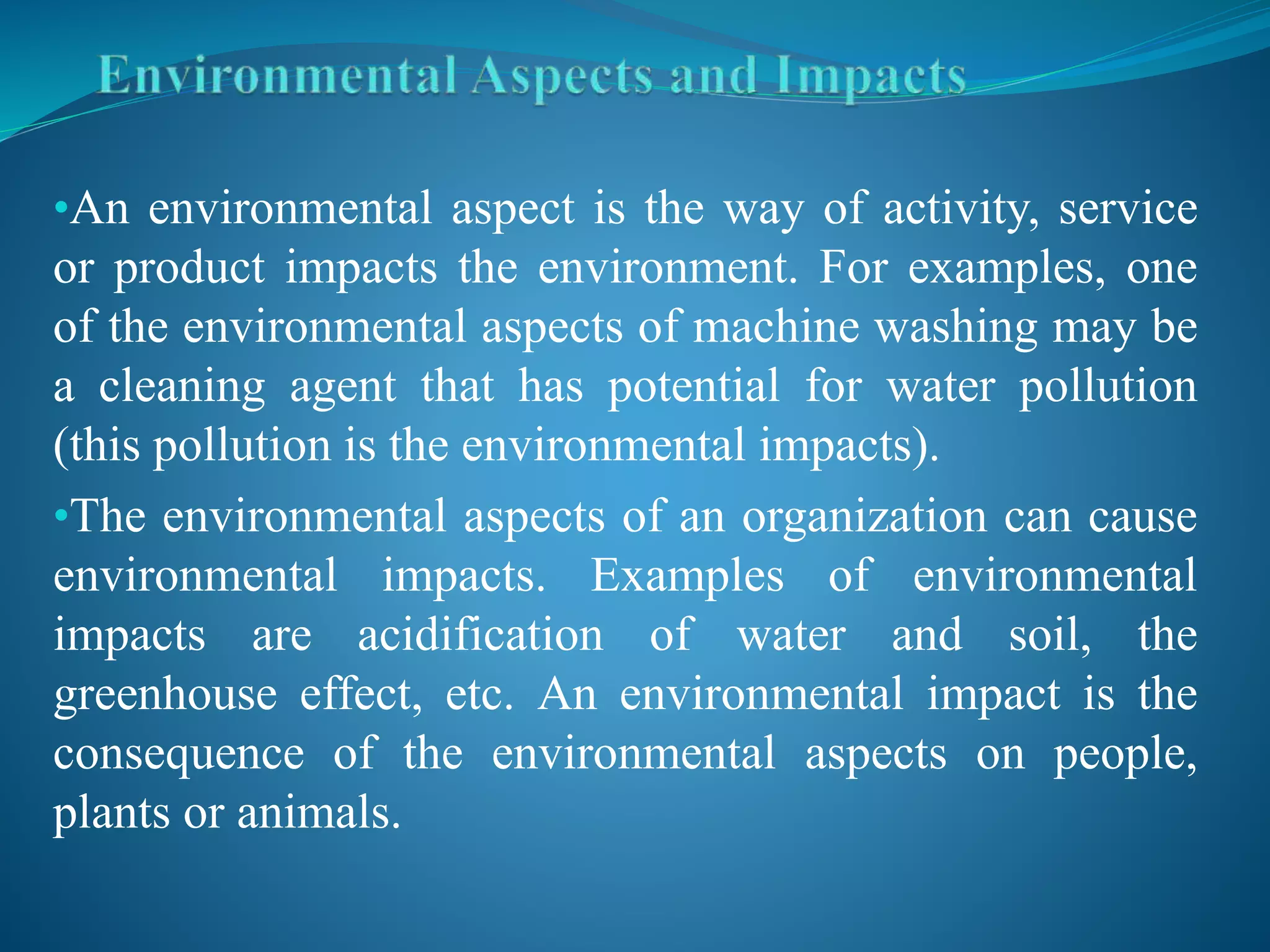 Environmental aspects and impacts | PPTX