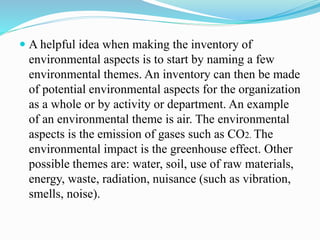 Environmental aspects and impacts | PPTX
