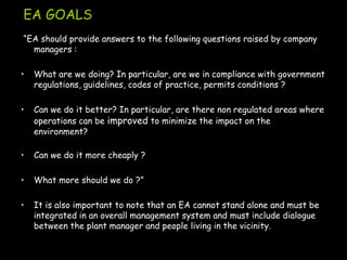 EA GOALS
“EA should provide answers to the following questions raised by company
  managers :

•   What are we doing? In p...