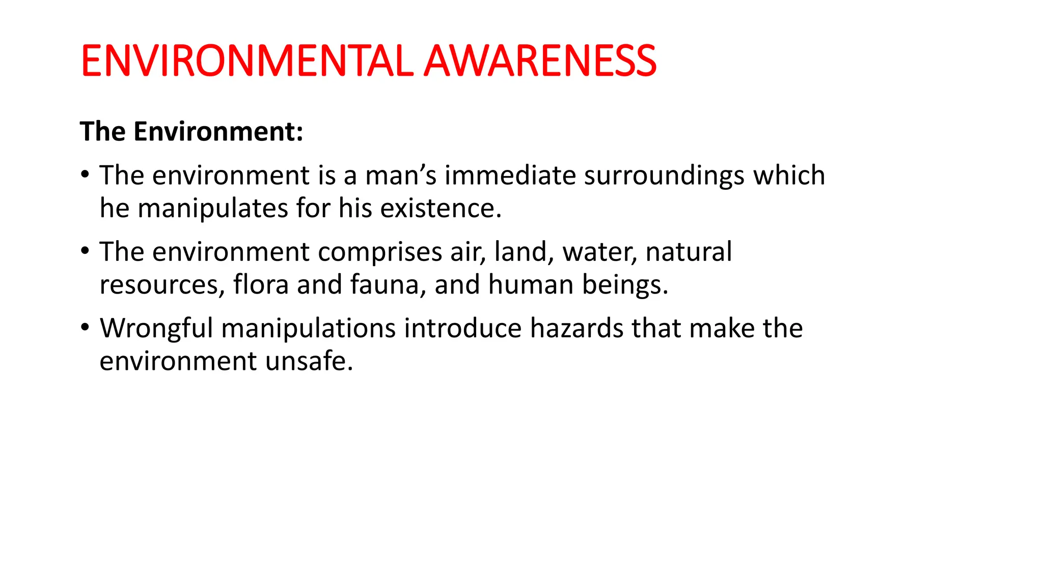 Environmental awareness and safety precautions | PPTX
