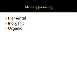  Elemental
 Inorganic
 Organic
 