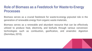 Biomass utilization in waste to energy process | PDF