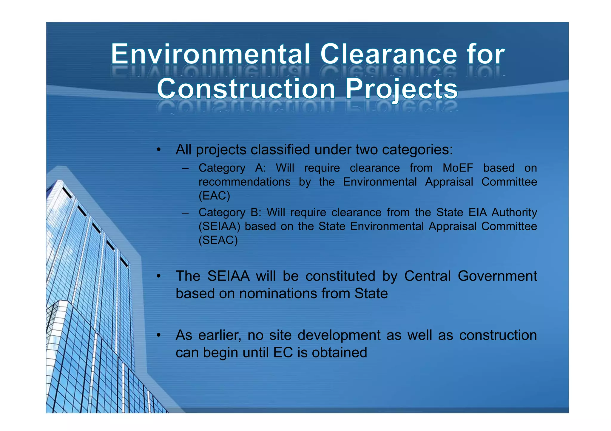 Environmental clearance for construction projects optima | PDF