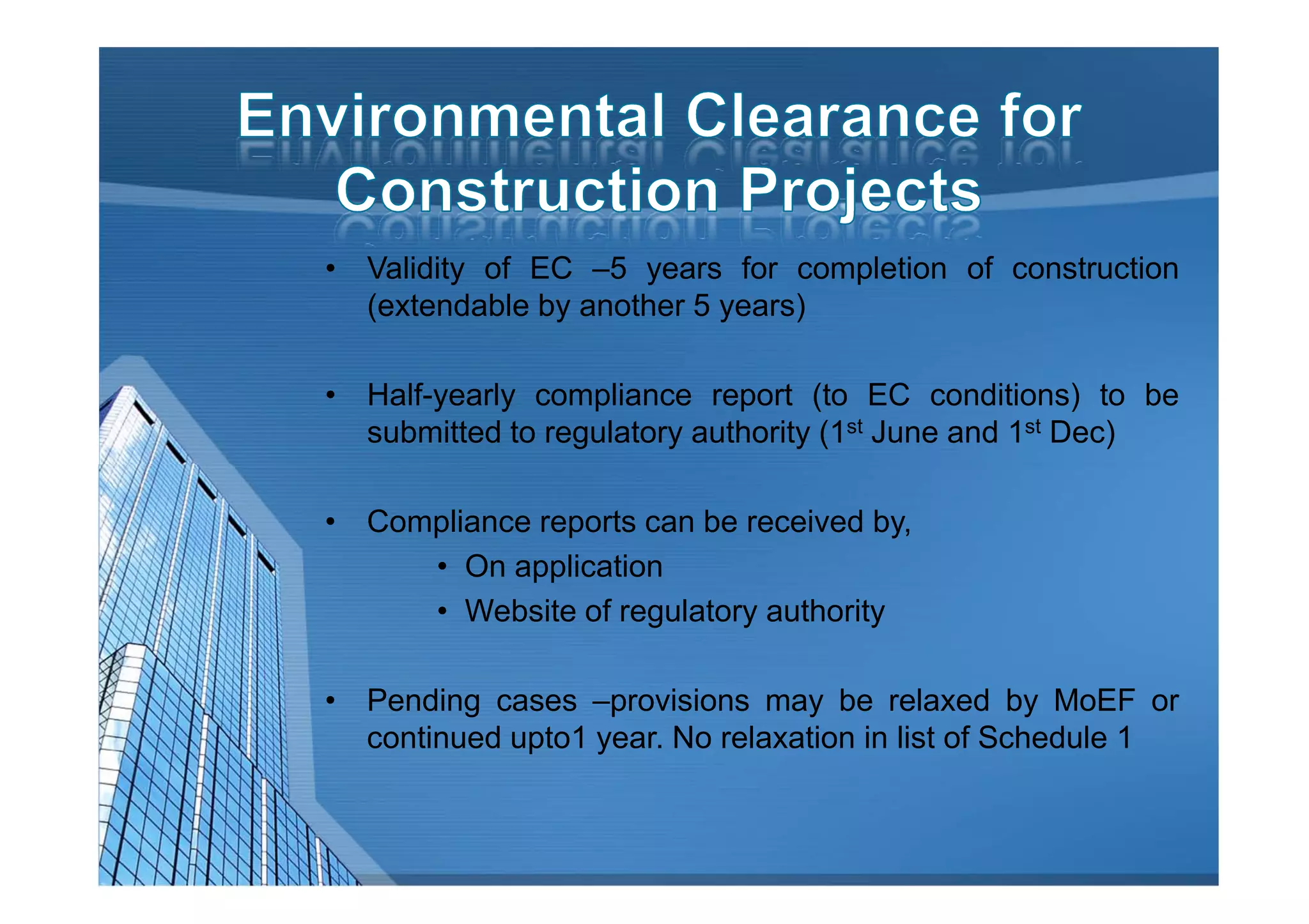 Environmental clearance for construction projects optima | PDF