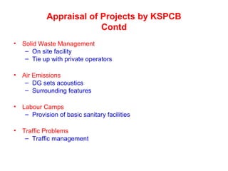 Environmental Concerns in Construction Projects- KSPCB Simha | PPT