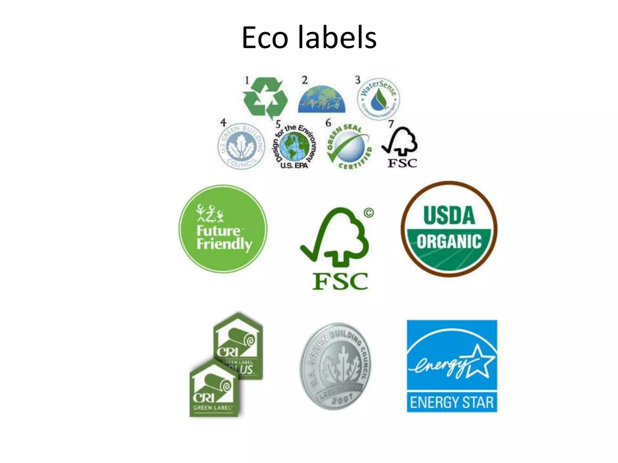 Eco labels
 