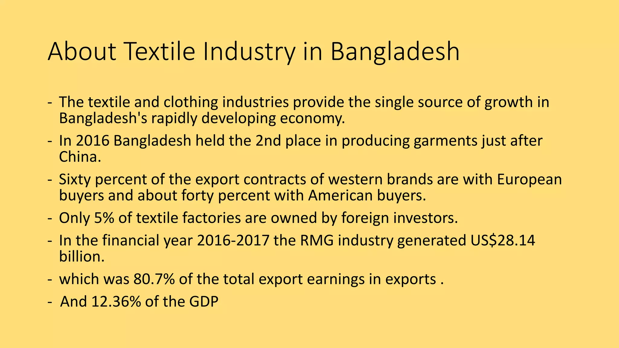 Environmental & economic impact of bangladesh textile industry | PPT