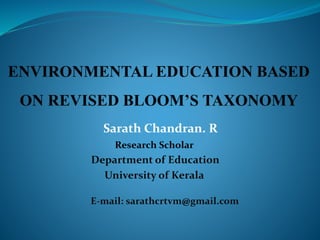 Sarath Chandran. R
Research Scholar
Department of Education
University of Kerala
E-mail: sarathcrtvm@gmail.com
 