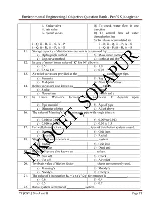 Environmental engineering i objective questions (repaired) PDF