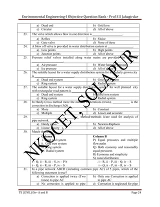 Environmental engineering i objective questions (repaired) PDF