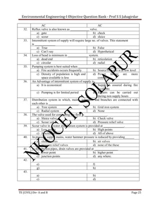 Environmental engineering i objective questions (repaired) PDF