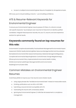 Environmental Engineer Resume Examples & Writing Guide for 2025 | PDF