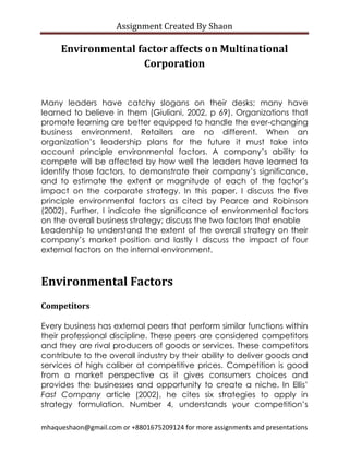 Environmental factor