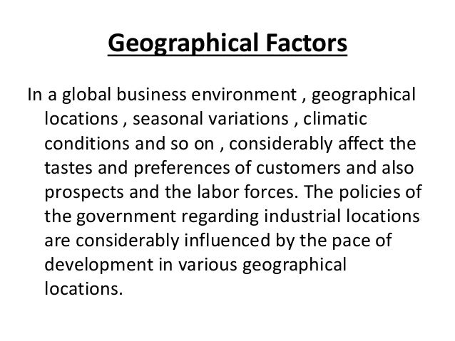 Geographic and Environmental Factors