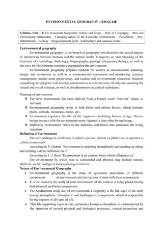 Comprehensive Overview of Environmental Geography: Concepts, Scope, and ...
