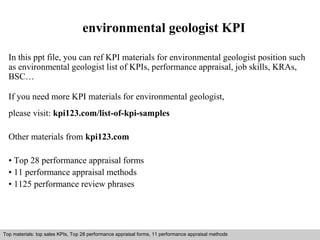 Environmental geologist kpi | PPT