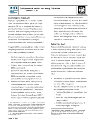 Environmental health and safety guidelines for telecom | PDF