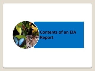 Contents of an EIA
Report
 