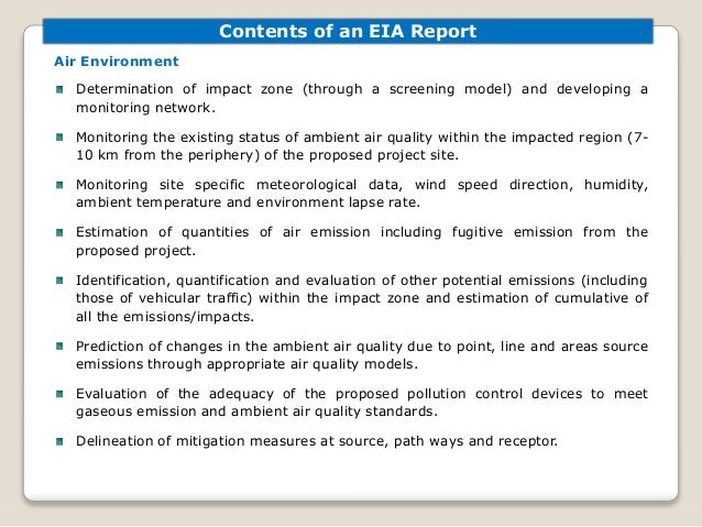 How to write environmental impact assessment report