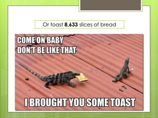 Or toast 8,633 slices of bread
 