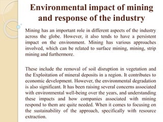 Environmental impact of mining and response of the industry | PDF