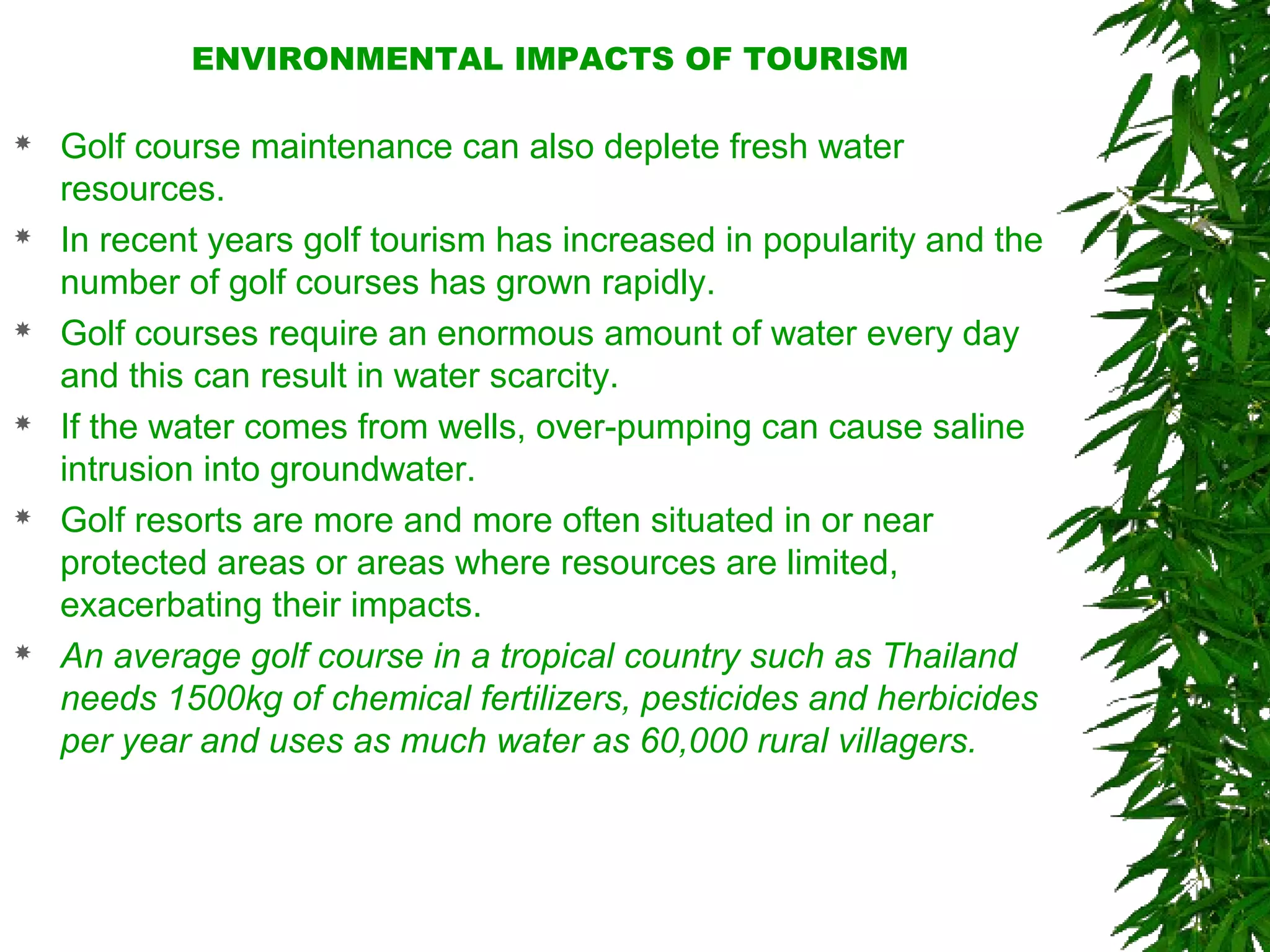 Environmental impact of tourism | PPT
