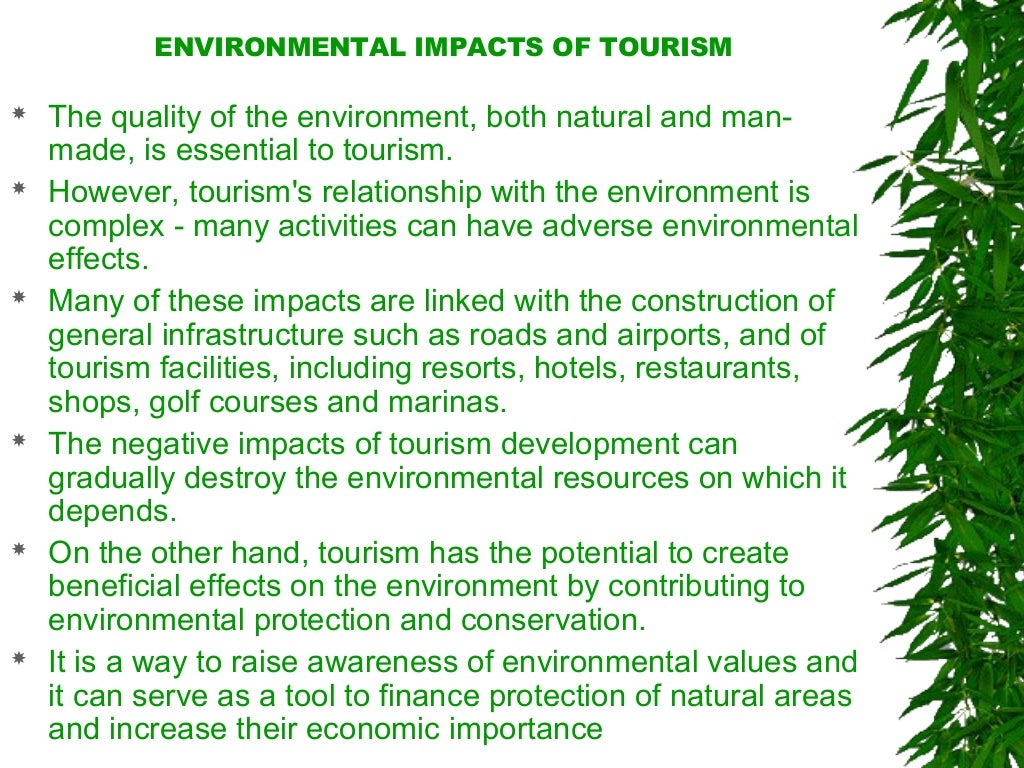 environmental impacts of tourism definition