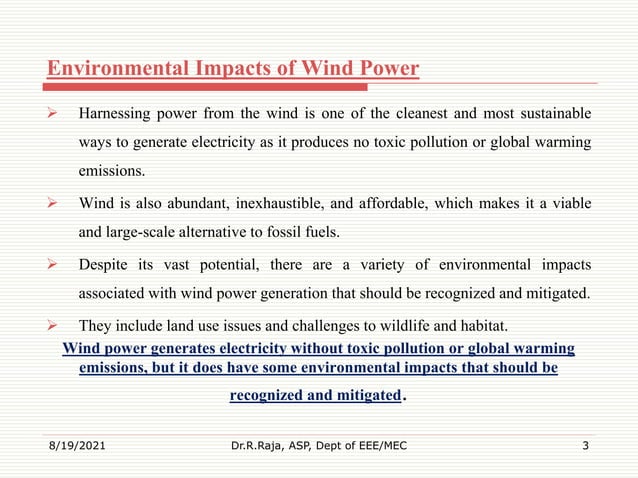 Environmental impacts of renewable energy generation systems (cost ghg ...