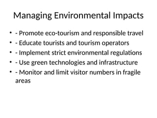 Environmental Impacts of Tourism positive and negative | PPTX